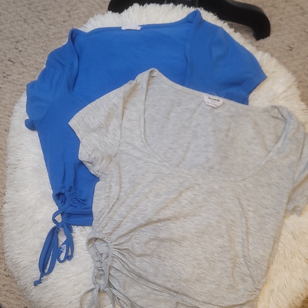 Cotton On Blue and Gray Short Sleeve Tops